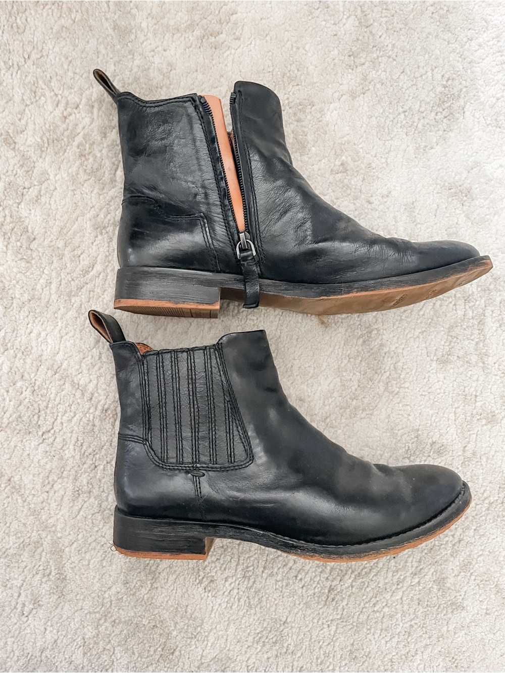 Franco Sarto Black Leather Chelsea Boots